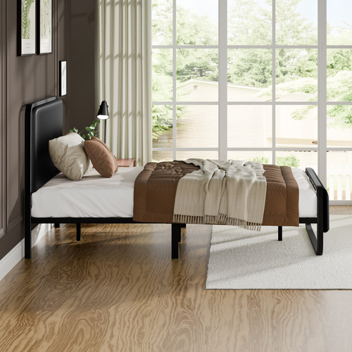 Black-Stephan-Faux-Leather-Bed-Frame