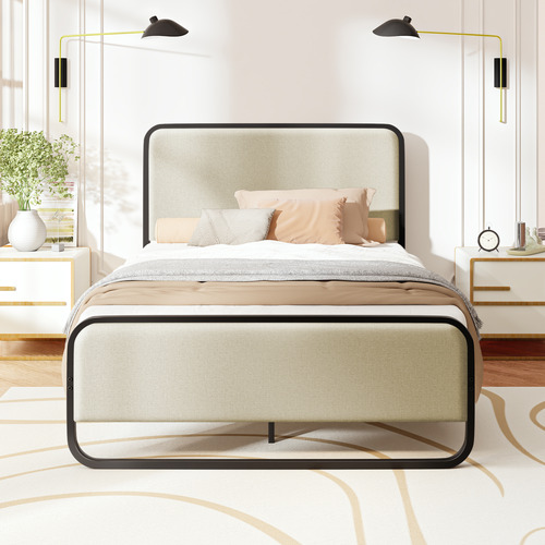 Beige-Stephan-Upholstered-Bed-Frame