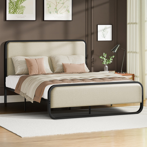 Beige-Stephan-Upholstered-Bed-Frame