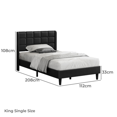 Black Hobbs Faux Leather Bed Frame