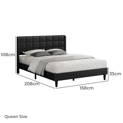 Black Hobbs Faux Leather Bed Frame