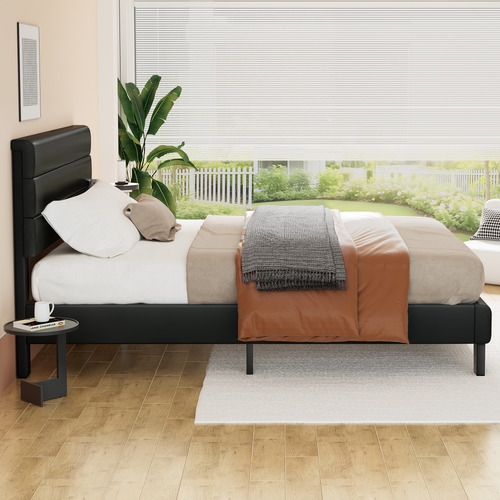 Black-Preston-Faux-Leather-Bed-Frame