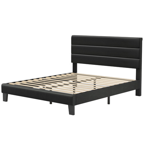 Black-Preston-Faux-Leather-Bed-Frame