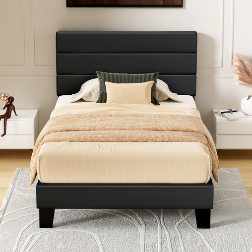 Black-Preston-Faux-Leather-Bed-Frame