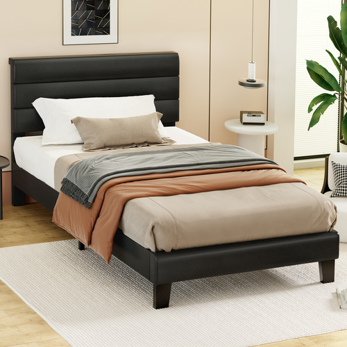 Black-Preston-Faux-Leather-Bed-Frame