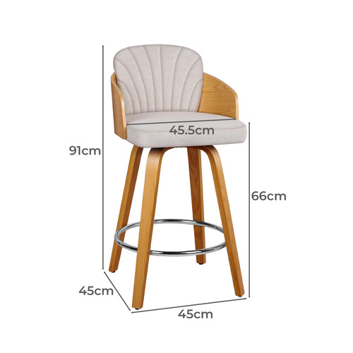 66cm Carson Upholstered Swivel Bar Stools
