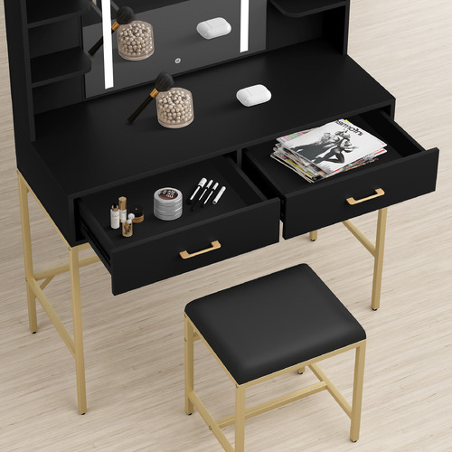 2 Piece Eloise LED Dressing Table & Stool Set