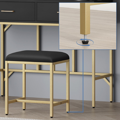 2 Piece Eloise LED Dressing Table & Stool Set