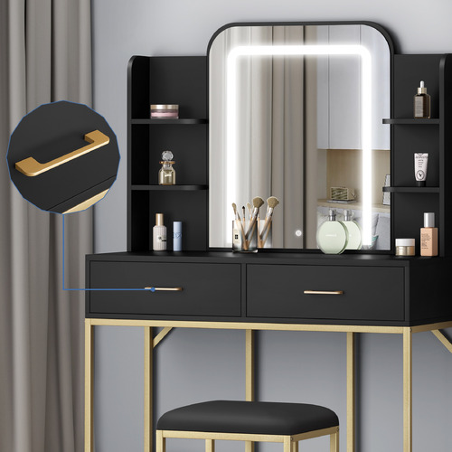 2 Piece Eloise LED Dressing Table & Stool Set