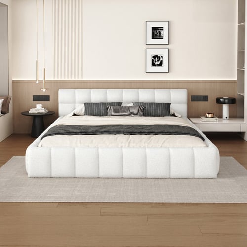 Ellie-May-Boucle-Platform-Bed