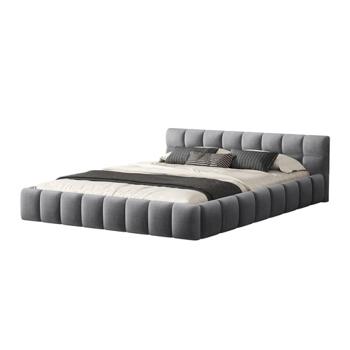 Grey-Ellie-May-Velvet-Platform-Bed