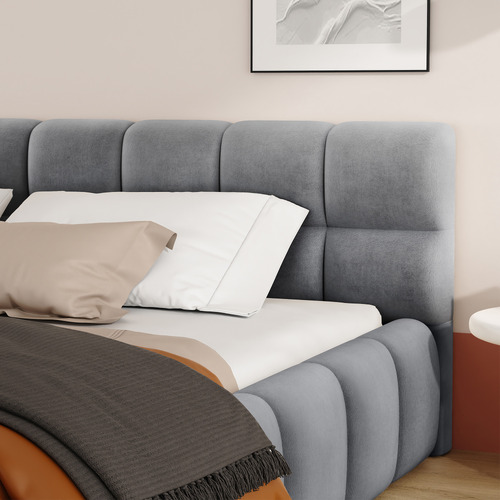 Grey-Ellie-May-Velvet-Platform-Bed