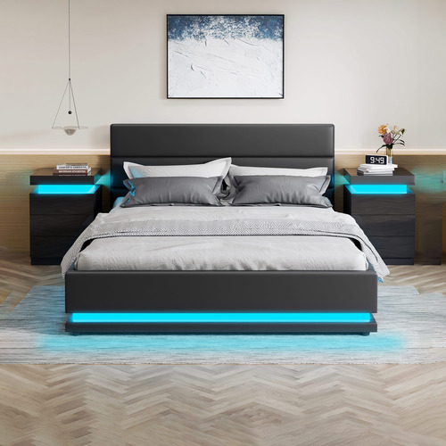 3 Piece Swinggold Gas Lift Bedroom Set with LED