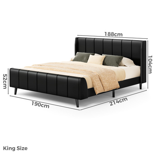 Ross Faux Leather Platform Bed