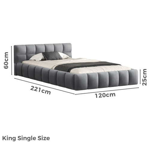 Ellie May Velvet Platform Bed