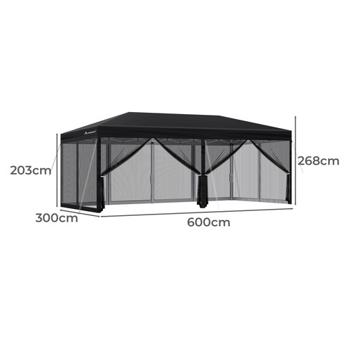 6m x 3m Kelvin Mesh Outdoor Pop-Up Gazebo