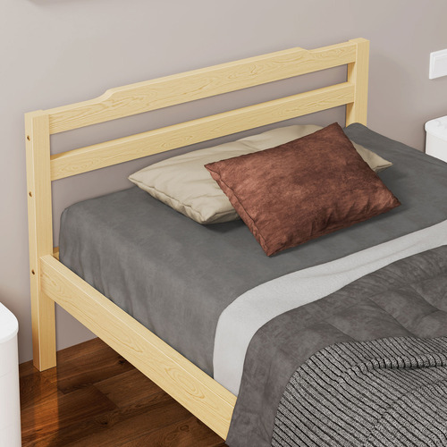 Earlenda Pinewood Bed Base and Mattress Set