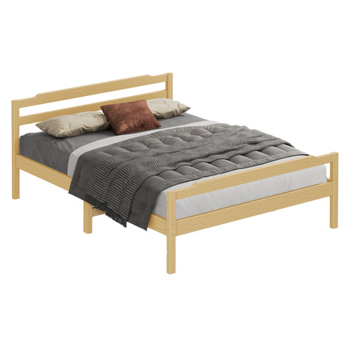 Earlenda Pinewood Bed Base and Mattress Set