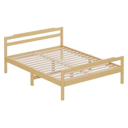 Earlenda Pinewood Bed Base and Mattress Set