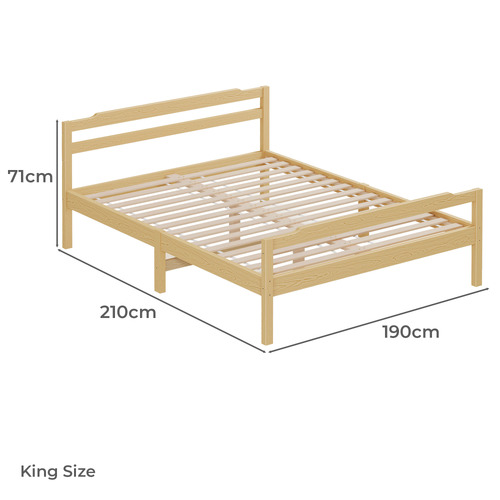 Lyna Pine Wood Bed & Tight Top Mattress
