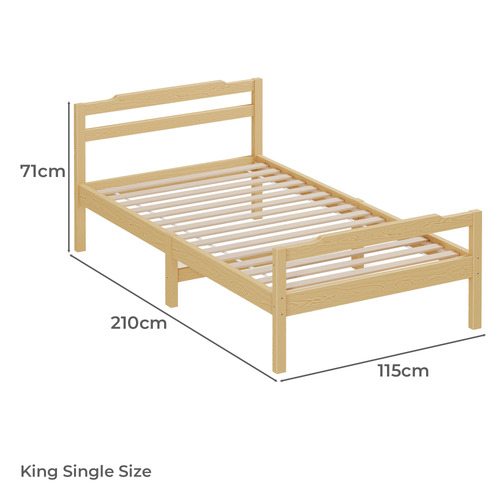 Lyna Pine Wood Bed & Tight Top Mattress