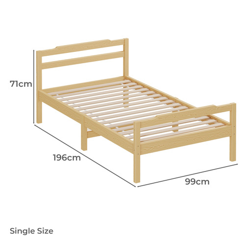 Lyna Pine Wood Bed & Tight Top Mattress