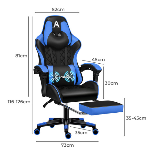 Sova Faux Leather Gaming Chair with Lumbar Massage
