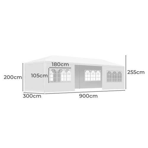 3m x 9m Augustin Outdoor Gazebo