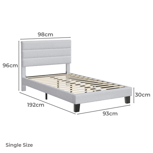 Light Grey Preston Boucle Bed Frame