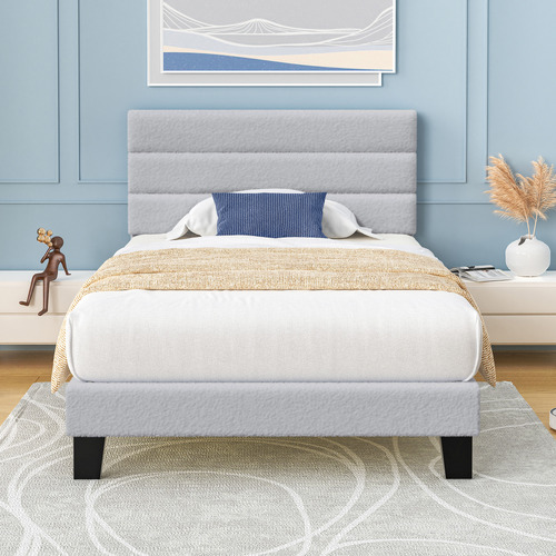 Light-Grey-Preston-Boucle-Bed-Frame