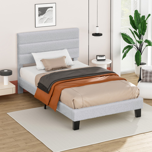 Light-Grey-Preston-Boucle-Bed-Frame