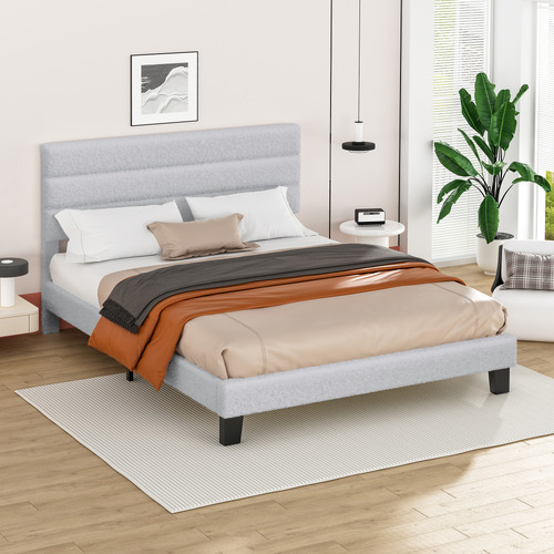 Light-Grey-Preston-Boucle-Bed-Frame