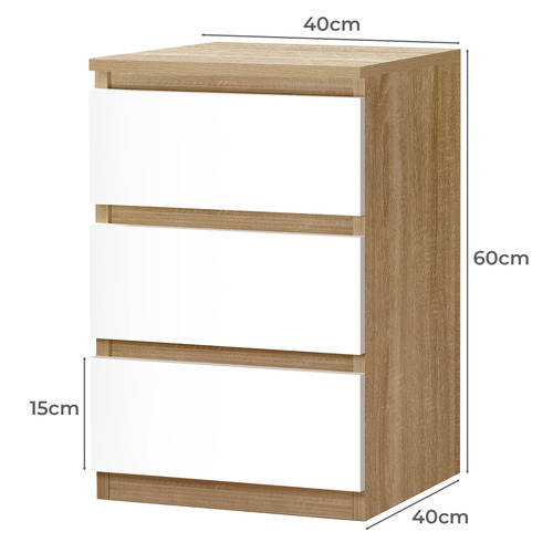 Regal 3 Drawer Bedside Table