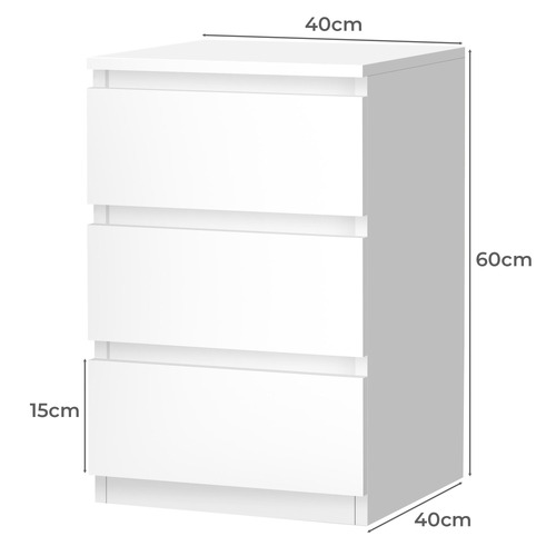 Regal 3 Drawer Bedside Table