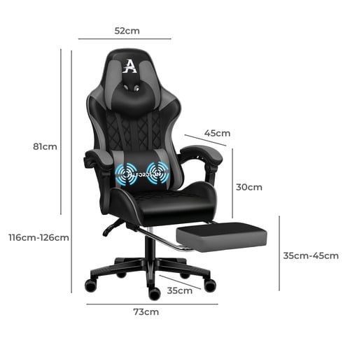 Sova Faux Leather Gaming Chair with Lumbar Massage