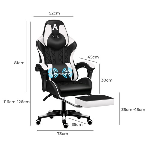 Sova Faux Leather Gaming Chair with Lumbar Massage