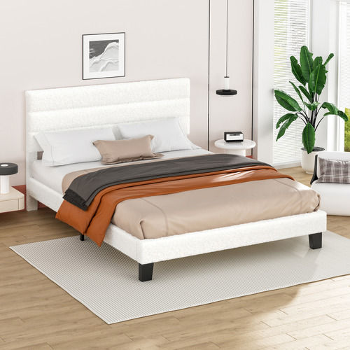 White-Preston-Boucle-Bed-Frame