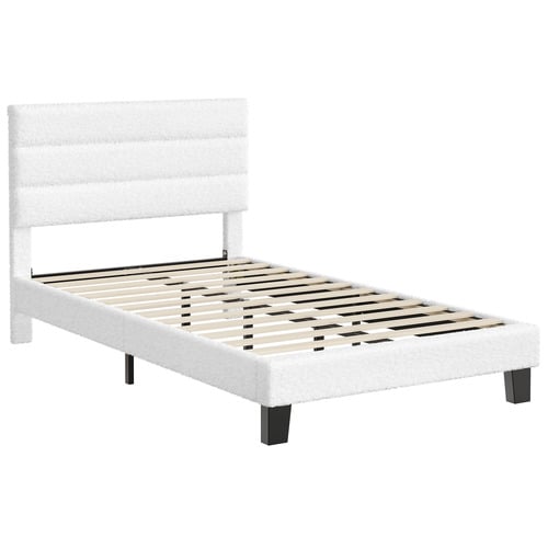 White-Preston-Boucle-Bed-Frame