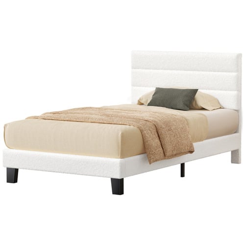 White-Preston-Boucle-Bed-Frame