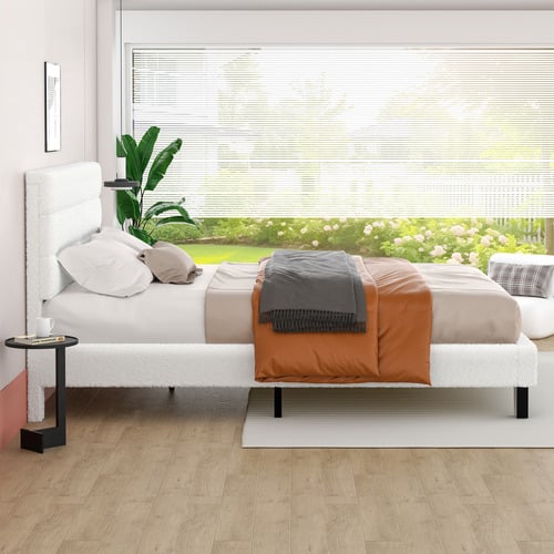 White-Preston-Boucle-Bed-Frame