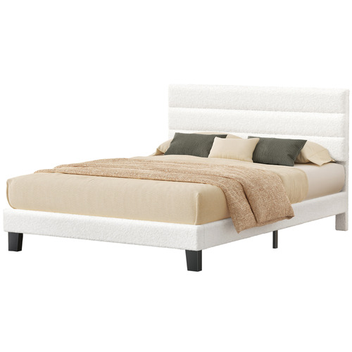 White-Preston-Boucle-Bed-Frame