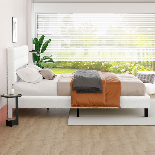 White-Preston-Boucle-Bed-Frame