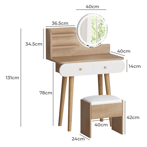 2 Piece Carina Dressing Table & Stool Set