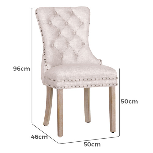 Faust Tufted Pine Wood Dining Chairs