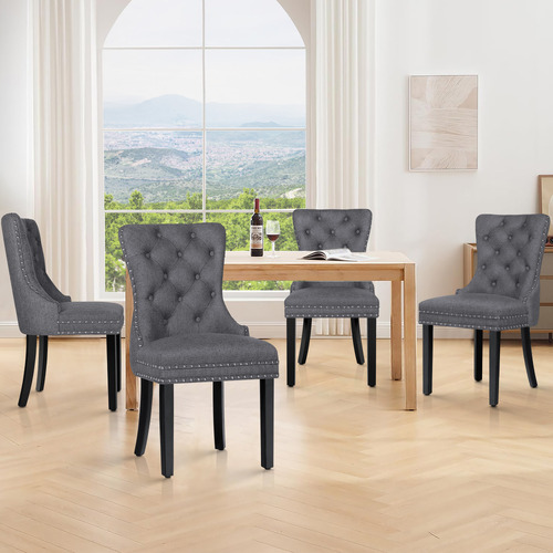 Faust-Tufted-Pine-Wood-Dining-Chairs