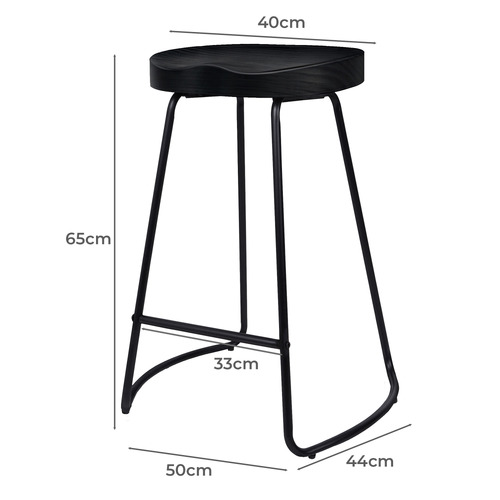 65cm Viggo Elm Wood Barstools