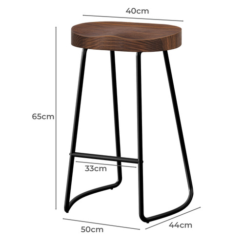 65cm Viggo Elm Wood Barstools