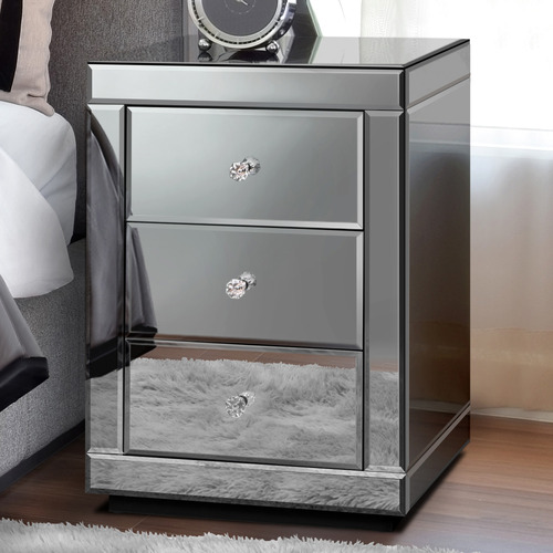 Allia-3-Drawer-Mirrored-Bedside-Table