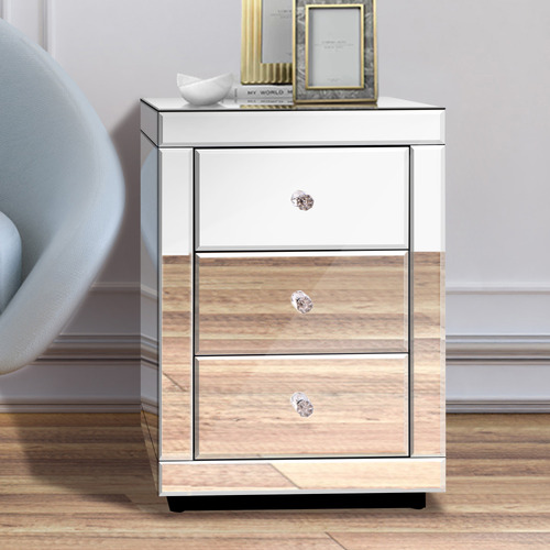 Allia-3-Drawer-Mirrored-Bedside-Table