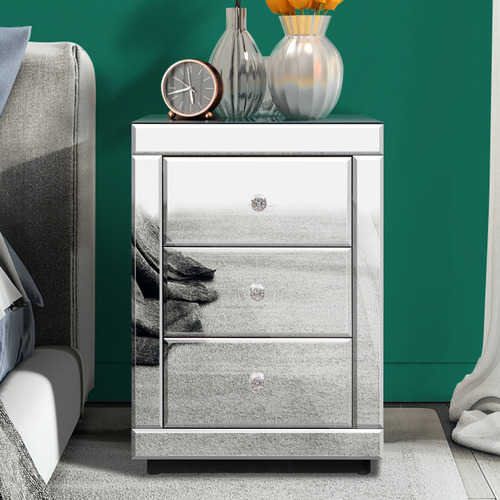 Allia-3-Drawer-Mirrored-Bedside-Table
